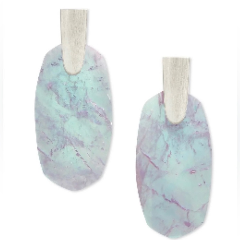 Kendra Scott Aragon Silver Drop Earrings In Amethyst Dichroic Glass